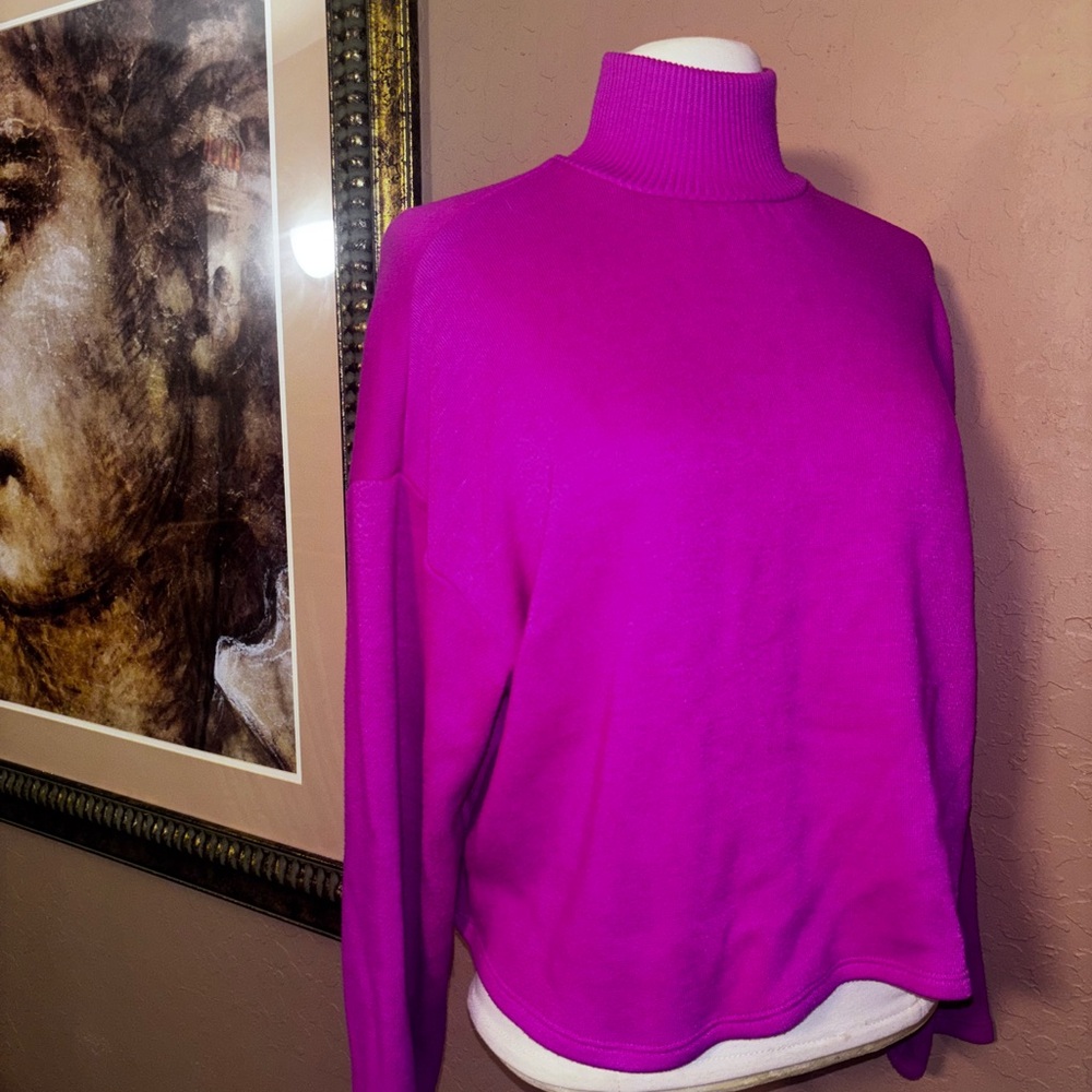 Zara Vibrant Pink Turtleneck Sweater size M